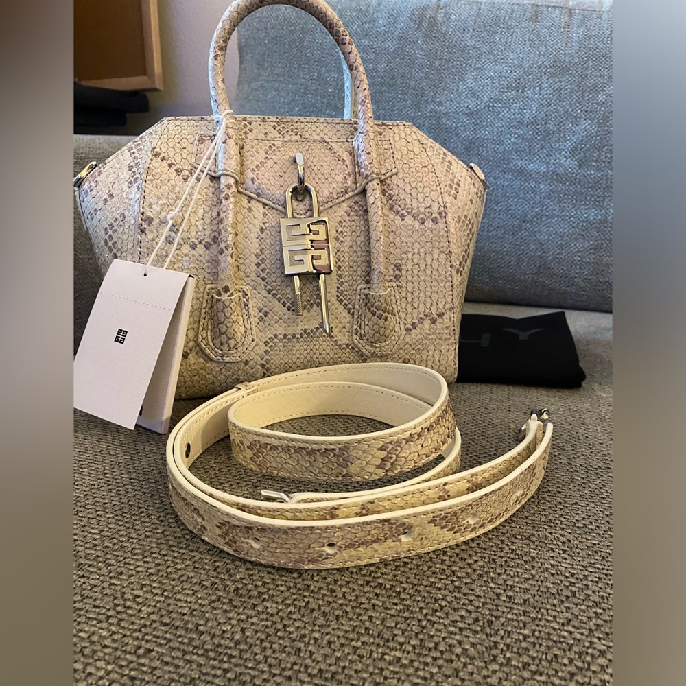 Givenchy Mini Antigona Lock Bag In Python With Pe… - image 2